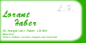 lorant haber business card